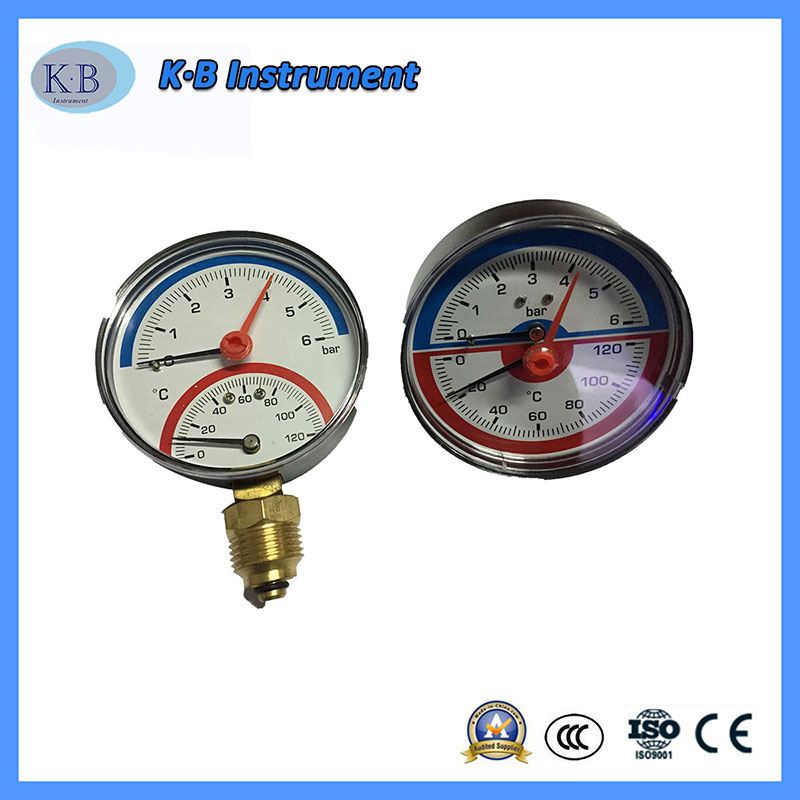 Painel de temperatura, manómetro mecânico e manómetro de temperatura